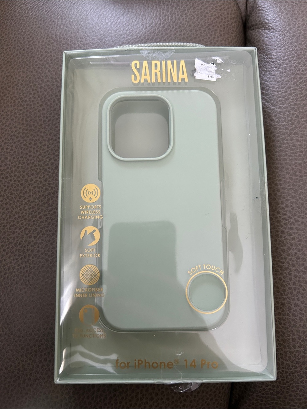 Sarina Soft Touch Sage Green iPhone 14 Pro Case